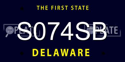 S074SB Delaware License Plate