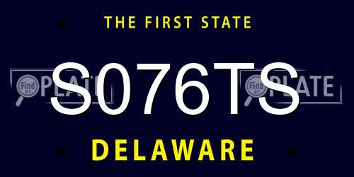 S076TS Delaware License Plate