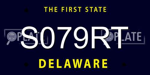S079RT Delaware License Plate