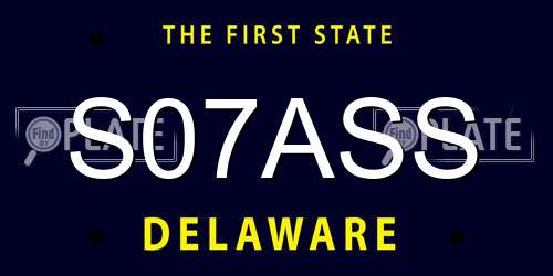 S07ASS Delaware License Plate