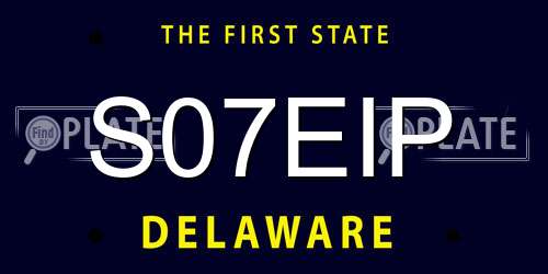 S07EIP Delaware License Plate