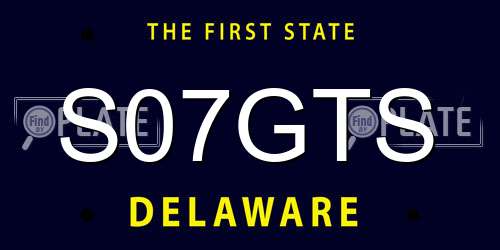 S07GTS Delaware License Plate