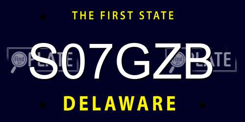S07GZB Delaware License Plate