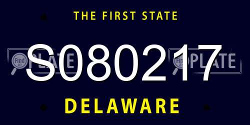 S080217 Delaware License Plate