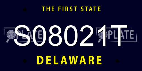 S08021T Delaware License Plate