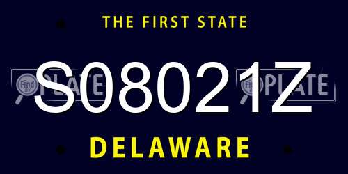 S08021Z Delaware License Plate