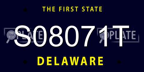 S08071T Delaware License Plate