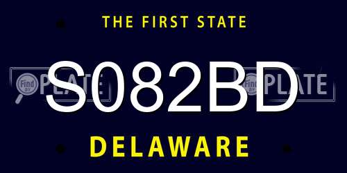 S082BD Delaware License Plate