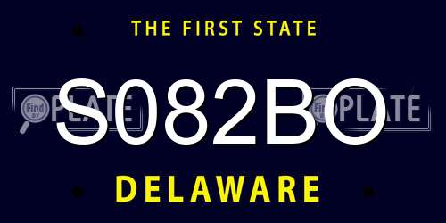 S082BO Delaware License Plate