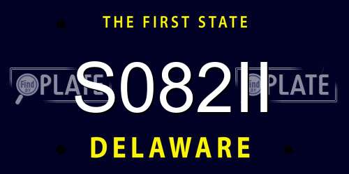 S082II Delaware License Plate