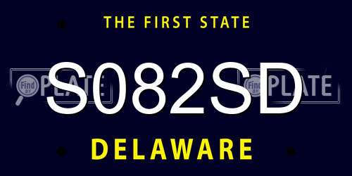 S082SD Delaware License Plate