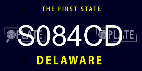 S084CD Delaware License Plate