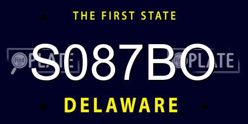 S087BO Delaware License Plate