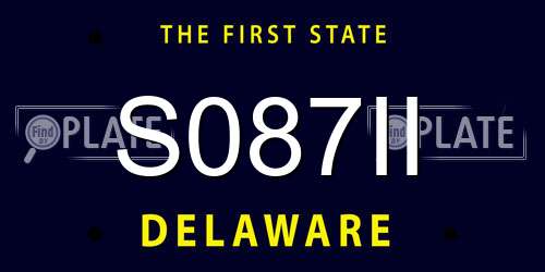 S087II Delaware License Plate
