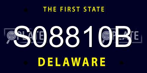S08810B Delaware License Plate