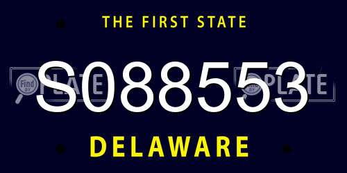 S088553 Delaware License Plate