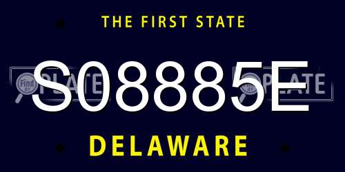S08885E Delaware License Plate