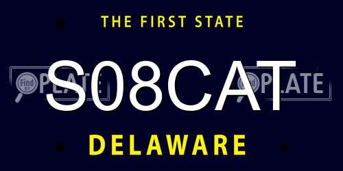 S08CAT Delaware License Plate