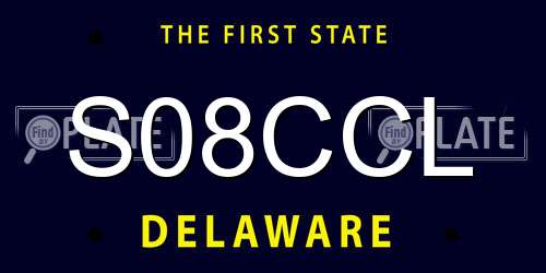 S08CCL Delaware License Plate