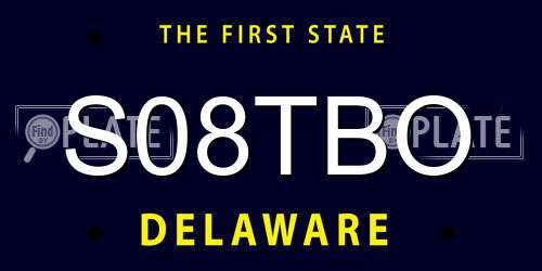 S08TBO Delaware License Plate
