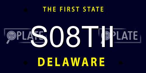 S08TII Delaware License Plate
