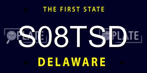 S08TSD Delaware License Plate