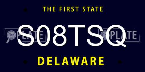 S08TSQ Delaware License Plate