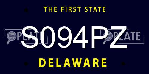 S094PZ Delaware License Plate