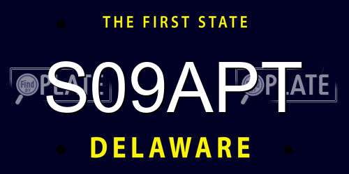 S09APT Delaware License Plate