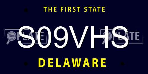 S09VHS Delaware License Plate