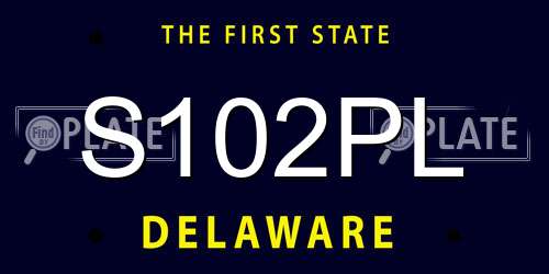 S102PL Delaware License Plate