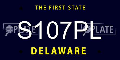 S107PL Delaware License Plate