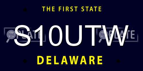 S10UTW Delaware License Plate