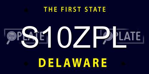S10ZPL Delaware License Plate