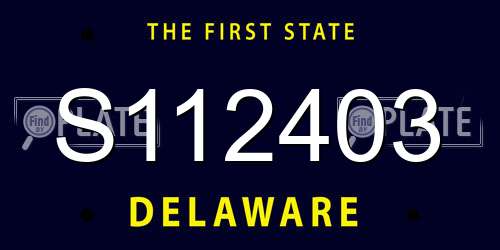 S112403 Delaware License Plate