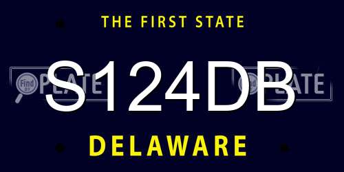 S124DB Delaware License Plate