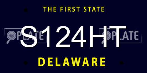 S124HT Delaware License Plate