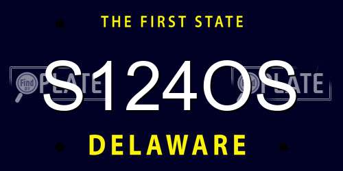 S124OS Delaware License Plate
