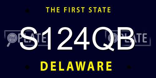 S124QB Delaware License Plate