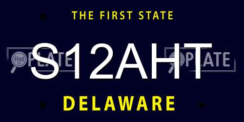 S12AHT Delaware License Plate