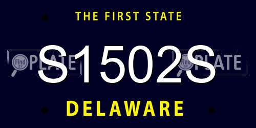 S1502S Delaware License Plate