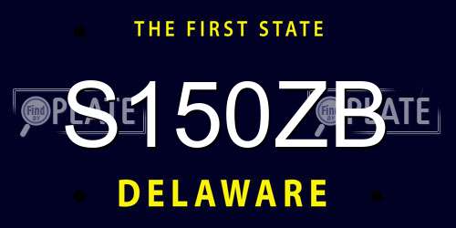 S150ZB Delaware License Plate