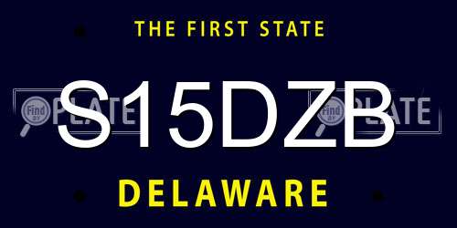 S15DZB Delaware License Plate