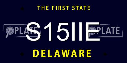 S15IIE Delaware License Plate