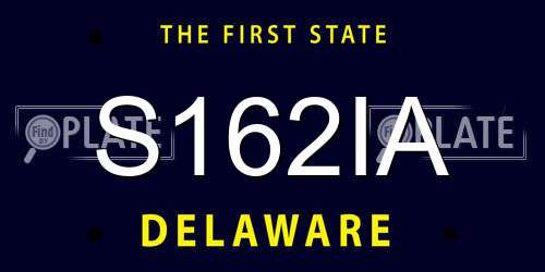 S162IA Delaware License Plate