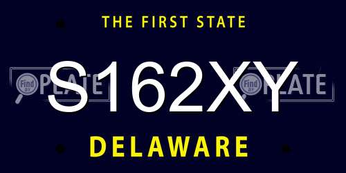 S162XY Delaware License Plate