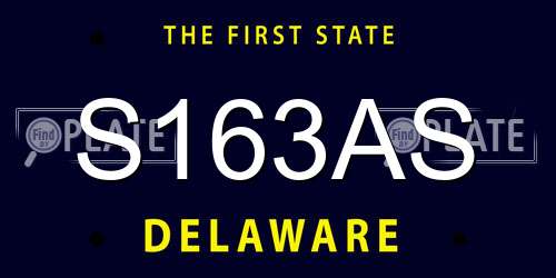 S163AS Delaware License Plate