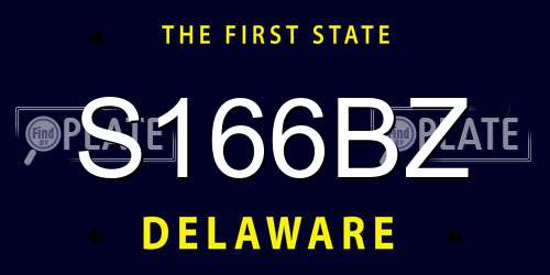 S166BZ Delaware License Plate