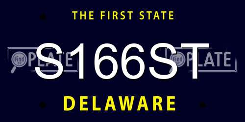 S166ST Delaware License Plate