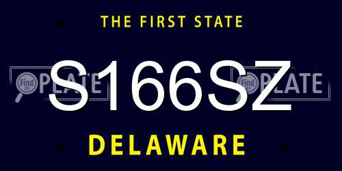 S166SZ Delaware License Plate